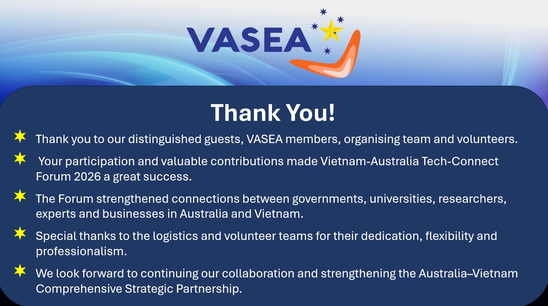 VASEA Thank you